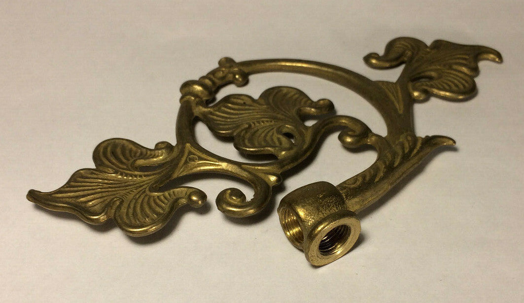 New Cast Brass Leaf Lamp Arm Back, 6 1/8" x 3 7/8", 1/8Fx1/8F (3/8") #AB485U