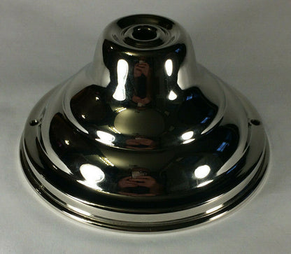 New 5 1/4" Diameter Brass Fixture Canopy w/ Nickel Finish, 2 3/4" Deep, #CA830N