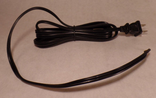 NEW 8' Black 18/2 Plastic Covered Lamp Cord Plug Set SPT - 2,U.L. Listed, #CS814 - Stone Door Lamps