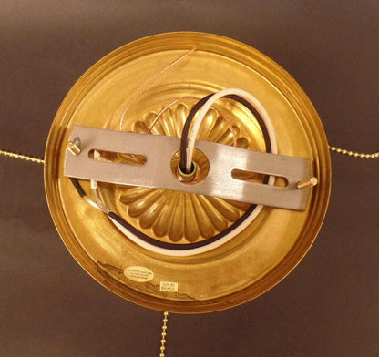 New Polished Brass Bead Chain 3 Hole Shade Ceiling Light Fixture Hardware Set - Stone Door Lamps