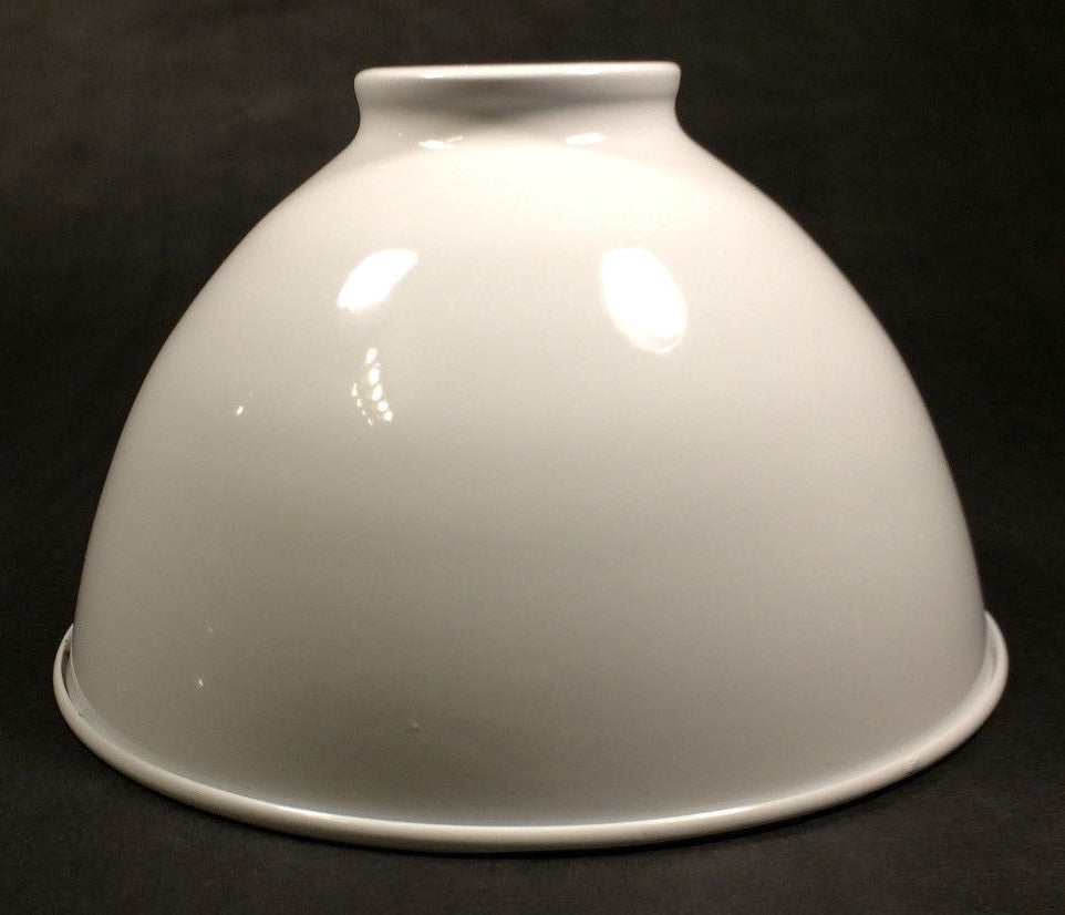 NEW 7 1/16" Metal Dome Lamp Light Shade Pendant White Porcelain Industrial Style