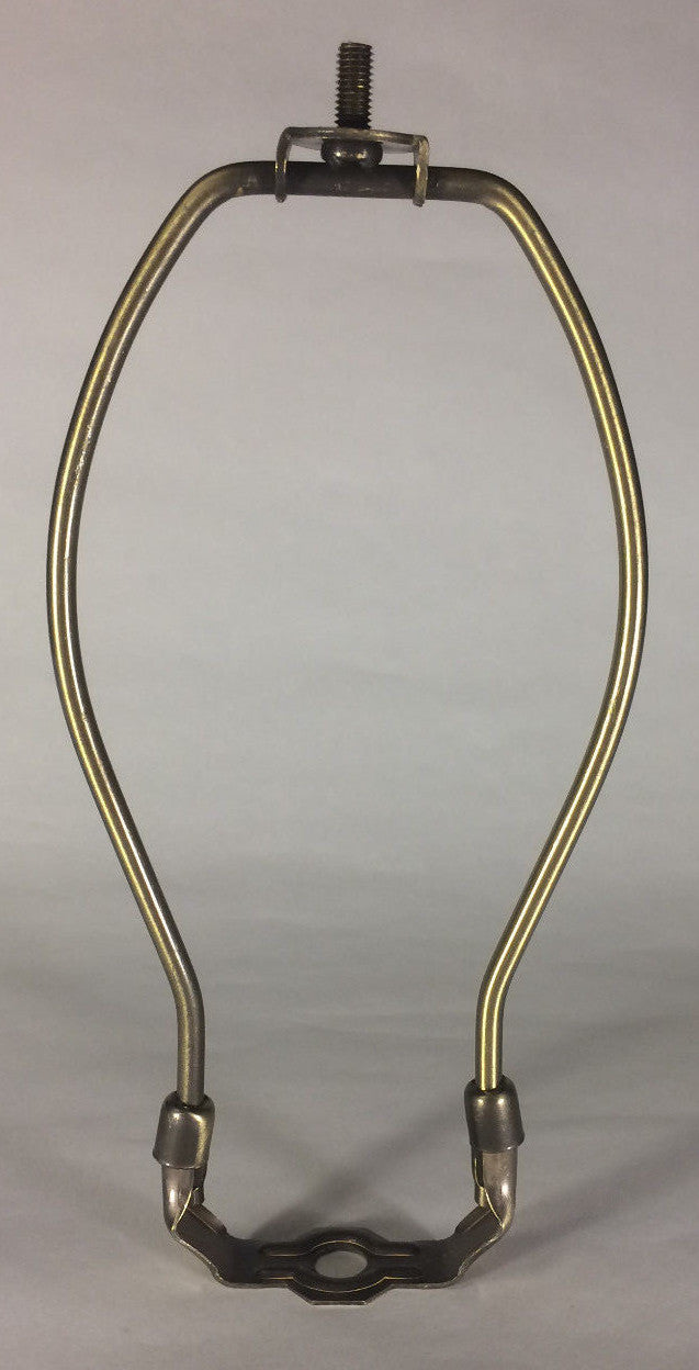 6" Heavy Duty Antique Finish Brass Lamp HARP Shade Holder + Base,  Lamp Repair