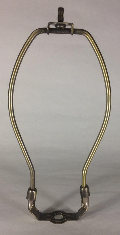 6" Heavy Duty Antique Finish Brass Lamp HARP Shade Holder + Base,  Lamp Repair
