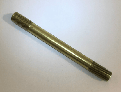 New 8" Solid Unfinished Brass Threaded Lamp Pipe, 1/8 IP (3/8") #BP312U - Stone Door Lamps