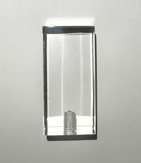 New Clear Acrylic Rectangular Cuboid Lamp Finial, 2 1/16" ht. 1/4 - 27F #LF224 - Stone Door Lamps
