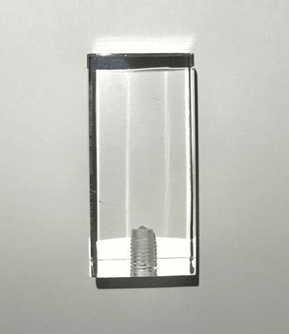 New Clear Acrylic Rectangular Cuboid Lamp Finial, 2 1/16" ht. 1/4 - 27F #LF224 - Stone Door Lamps