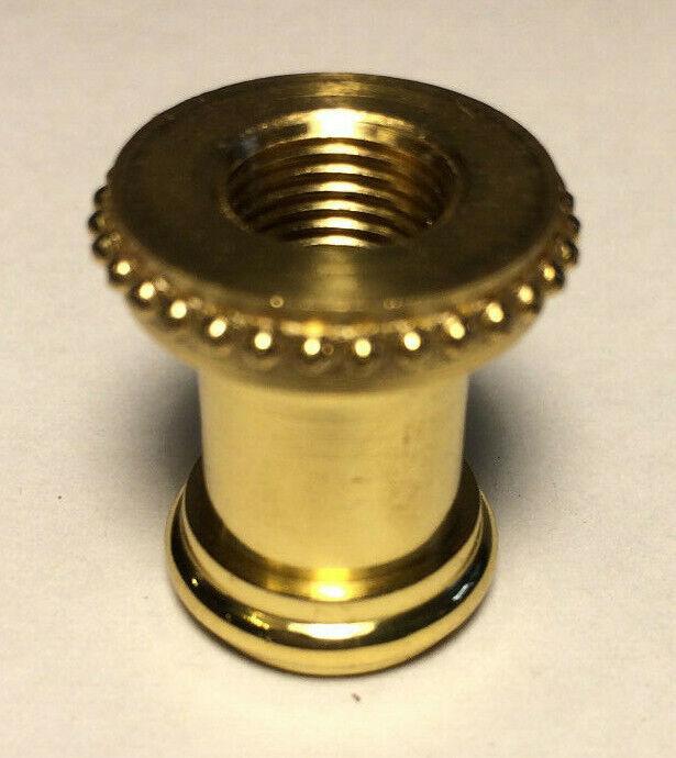 New Turned Brass Neck Lamp Part, Burnished & Lacquered 1/8F Tap, 7/8" Ht. #BN946 - Stone Door Lamps