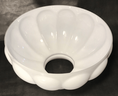 New 10" Clear Over Opal White Melon Cased Glass Student Lamp Shade, #SH050C - Stone Door Lamps