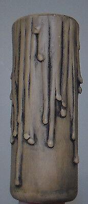 NEW 4" Antique PolyBeesWax Chandelier Standard Candle Cover with DRIPS #CC912A - Stone Door Lamps