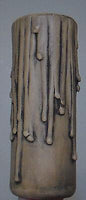 NEW 4" Antique PolyBeesWax Chandelier Standard Candle Cover with DRIPS #CC912A - Stone Door Lamps