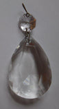 2" Clear Glass Crystal Pendalogue Prism w/ Antique Brass Pin Chandelier Lamp - Stone Door Lamps