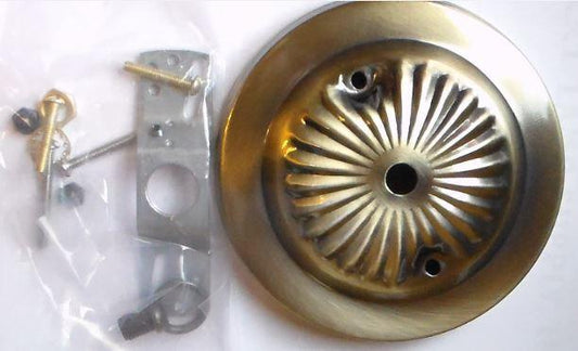 5 1/4" Antique Brass Finish Steel CHANDELIER CEILING CANOPY Kit w/ Screws #801A - Stone Door Lamps