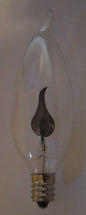 FLICKER FLAME CLEAR LIGHT BULB 3w 3 watt CA - 8 CANDELABRA BASE FIRE 1500 HOURS - Stone Door Lamps