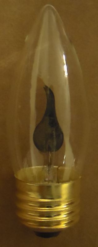 FLICKER FLAME CLEAR LAMP LIGHT BULB 3 watt  CA-10 STANDARD BASE FIRE 1500 HOURS